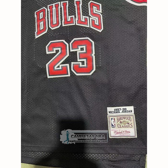 Camiseta Nino Chicago Bulls Michael Jordan NO 23 Mitchell & Ness 1997-98 Negro